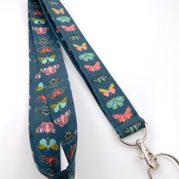 Moth Lanyard, Butterfly Lanyard,  Teacher Lanyard, Moth Necklace, Key Holder, Back to School / Nature Lover Gift / Teacher Appreciation