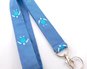 Turtle Lanyard / Teacher Lanyard for Keys and ID Badge / Ocean Beach Lover Lanyard Gift / New Car Lanyard for Keys / Coworker Turtle Gift