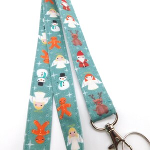 Christmas Lanyard / Angel Santa Reindeer Key Holder Lanyard / Teacher Holiday Key Holder / Winter Lanyard for keys and ID Badges