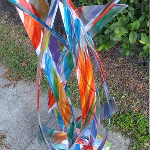 Modern Abstract Multicolored Large Metal Outdoor Sculpture Storm by Dustin Miller image 2