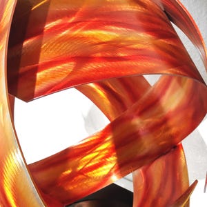 Modern Abstract Metal Outdoor Fire Sphere Sculpture Copper Amber Synergy by Dustin Miller image 2