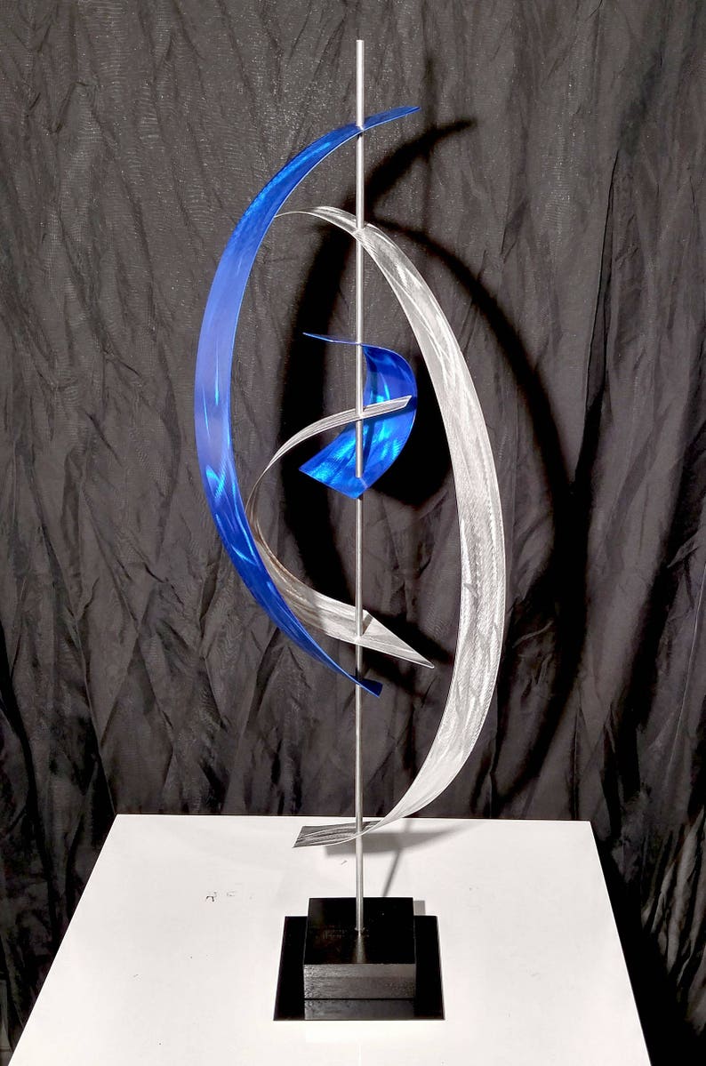 Abstract Metal Art Decor Freestanding Table or Floor Sculpture Vortex by Dustin Miller image 2