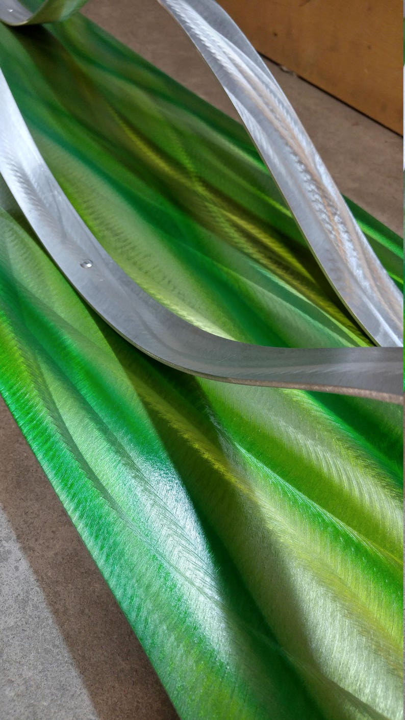 Modern Abstract Copper Blue Green Silver Metal Wall Art Etsy