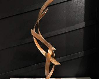 Contemporary Modern Abstract Metal Indoor Outdoor Sculpture Copper "Vapor" by Dustin Miller