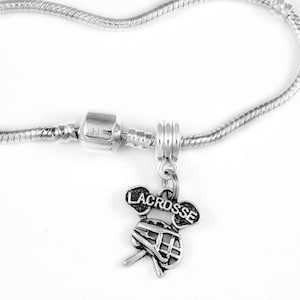 Lacrosse Bracelet Lacrosse charm Bracelet Lacrosse Player gift Lacrosse Charm European style