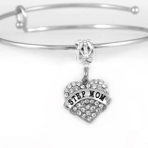 Step mom gift Step mom bracelet Crystal heart step mom bracelet Step mom Step