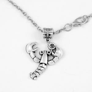 lobster Necklace lobster Jewelry Maine lobster Crustacean Ocean Sea Seafood  Nautical Fisherman Diamond Cut Necklace