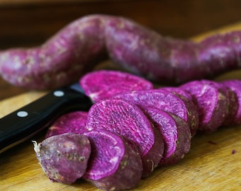 6 short season sweet potato slips organic Purple inside and out short season