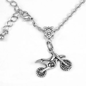 Dirt bike Necklace Dirt Bike Charm Necklace Motor cross Necklace Diamond Cut Necklace Best Jewelry Gift