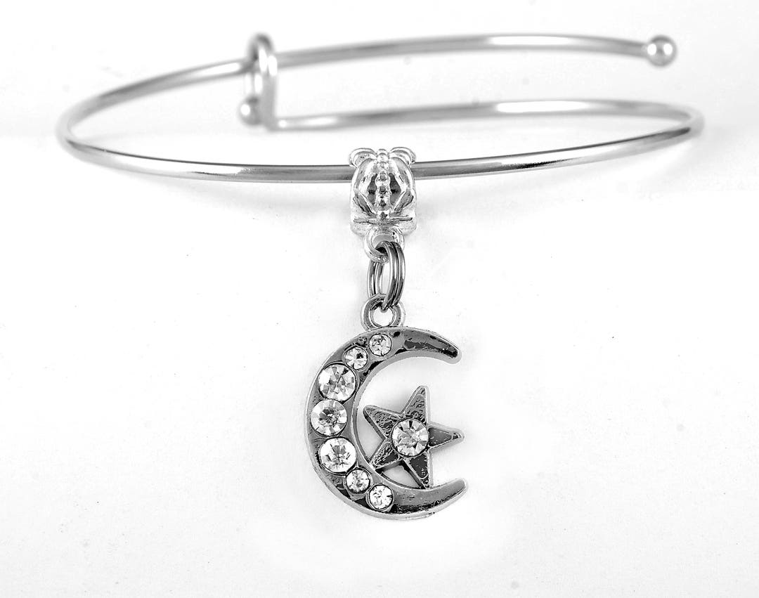 Moon and Star Bracelet Celestial Bracelet Gift Allah Bracelet Jewelry