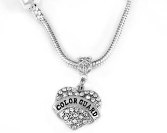 Colorguard necklace   color guard charm necklace  color guard jewelry  color guard gift   color guard jewelry
