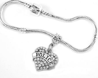 Police bracelet police bangle police jewelry police gift police charm bracelet