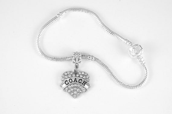 Coach Silver Heart Charm Bangle Bracelet COACH Stone Heart Charm Bangle Bracelet | Bloomingdale main image 4