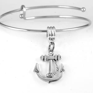 Anchor Bracelet Anchor charm Bracelet Nautical bracelet Boating Bracelet Navy Bracelet image 1