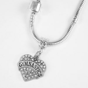 Gymnastics bracelets and necklaces high quality Rhodium charms gymnast necklaces and bangles gifts and presents