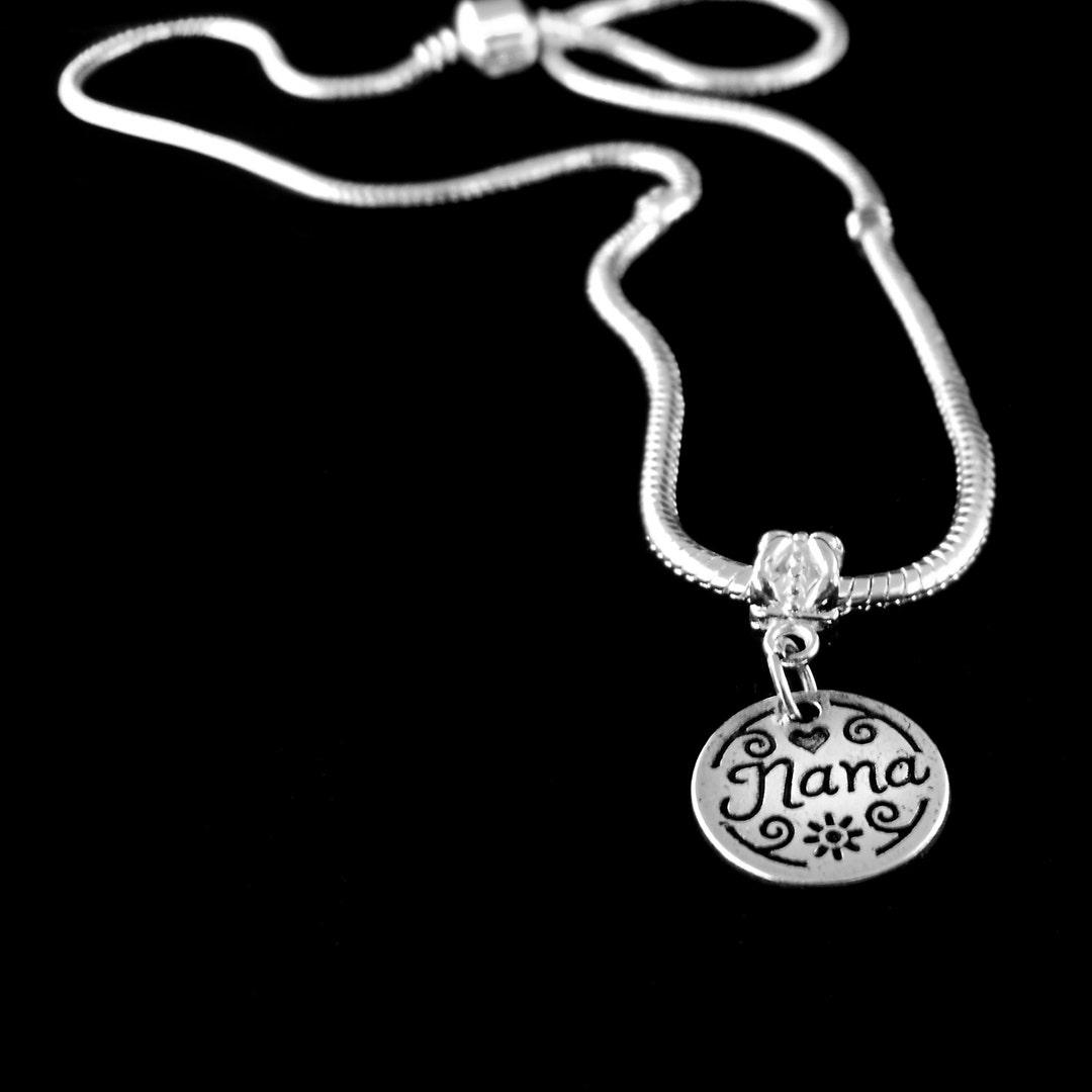 Stainless Steel "Nana" Heart Necklace - I Love You Engraved Pendant With 18" Chain, Gift For Grandma In Jewelry Box