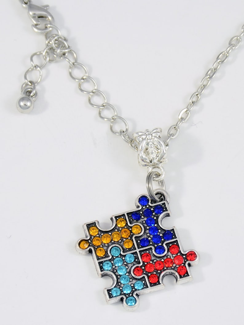 Autism necklace autism awareness puzzle piece necklace | Etsy