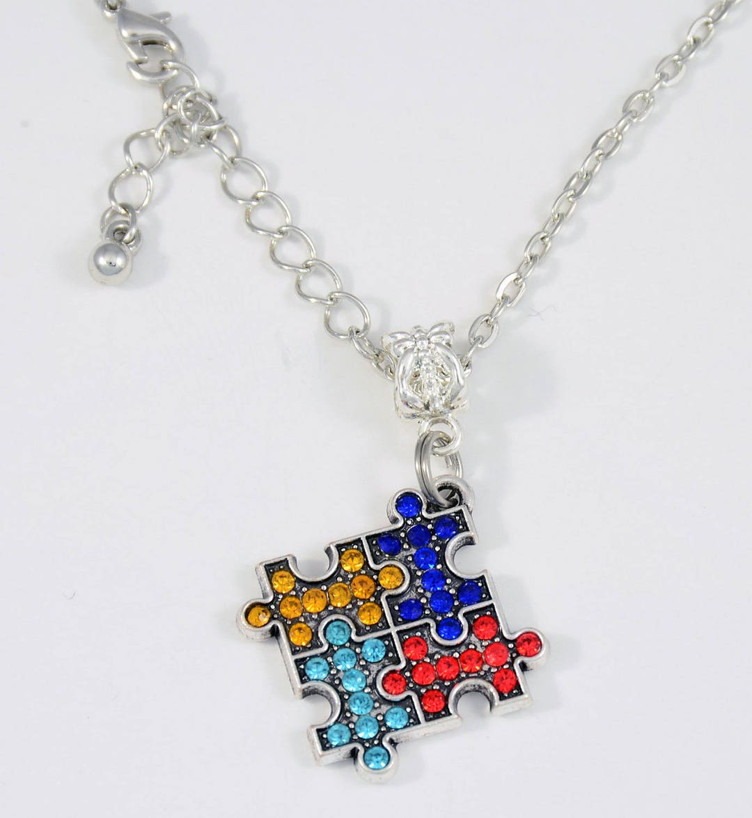 Autism Necklace Autism Awareness Puzzle Piece Necklace Jewelry Autistic