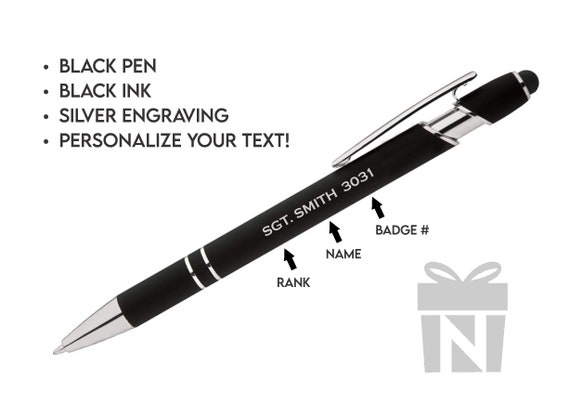 Complimentary Engraved Pen Set. Black Ink Ball Point Pens. Funny