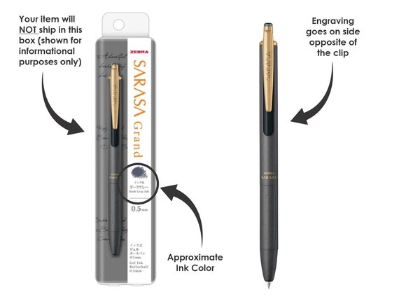 Personalized Zebra Sarasa Grand Vintage Metal Pen, Brass