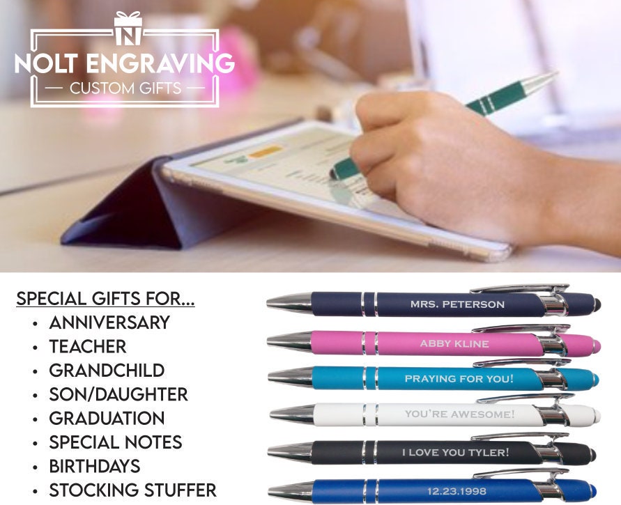 Personalized Pen with Message or Name Teacher Gift Wedding Etsy