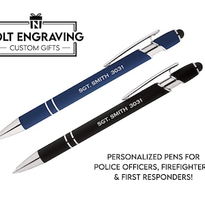 Personalized Ballpoint Pens for Police Officer, Firefighter, First Responder