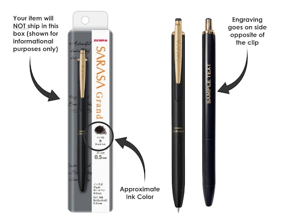 Personalized Zebra Sarasa Grand Vintage Metal Pen, Brass Personalized Zebra Sarasa Grand Vintage Metal Pen, Brass