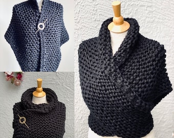 Outlander Claire's shawl, hand knitted shoulder wrap, large cross-body scarf, neck warmer, Outlander gift, gift for mother, MADE TO ORDER