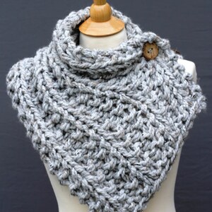 Knitted Button Scarf Shawl Shoulder Wrap Hand Knitted Collar - Etsy