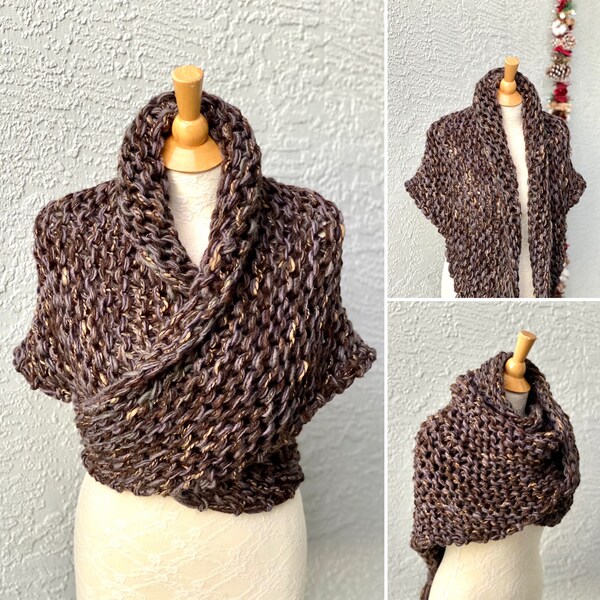knitted shoulder wrap shawl