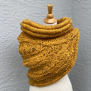 Katniss cowl costume, custom colors, huntress armor vest, chunky hand knit cowl, unique gift for girlfriend, her