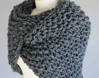 Outlander shawl, hand knit cowl, hand knitted scarf, shoulder wrap, neck warmer, sweater wrap, gift for mother, wife, her, CUSOM COLORS