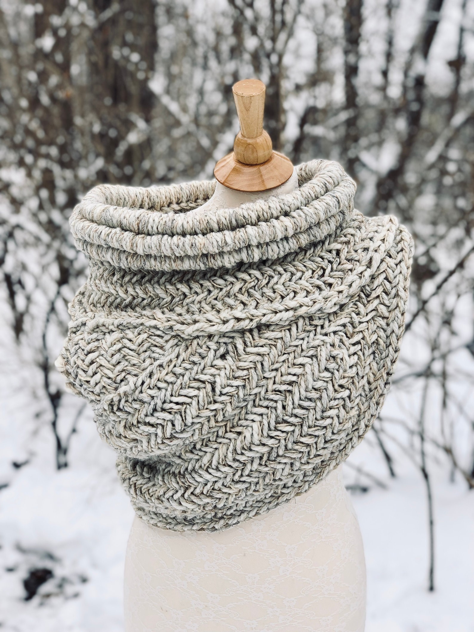 Katniss cowl huntress armor vest chunky hand knit cowl in Etsy