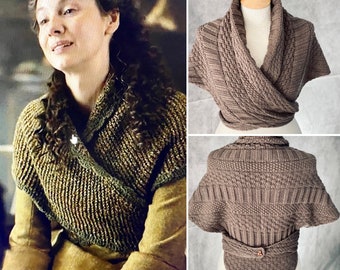 SHIPS TODAY! Outlander shawl, light weight cowl, bandana scarf, knitted acrylic shoulder wrap, neck warmer, Outlander gift, gift for mom