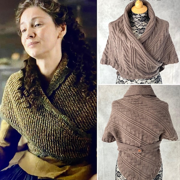 ENVIO HOJE Xale Outlander tamanho PP-P, gola leve, bandana, cachecol de ombro em tricô acrílico, aquecedor de pescoço, presente Outlander, presente para mães