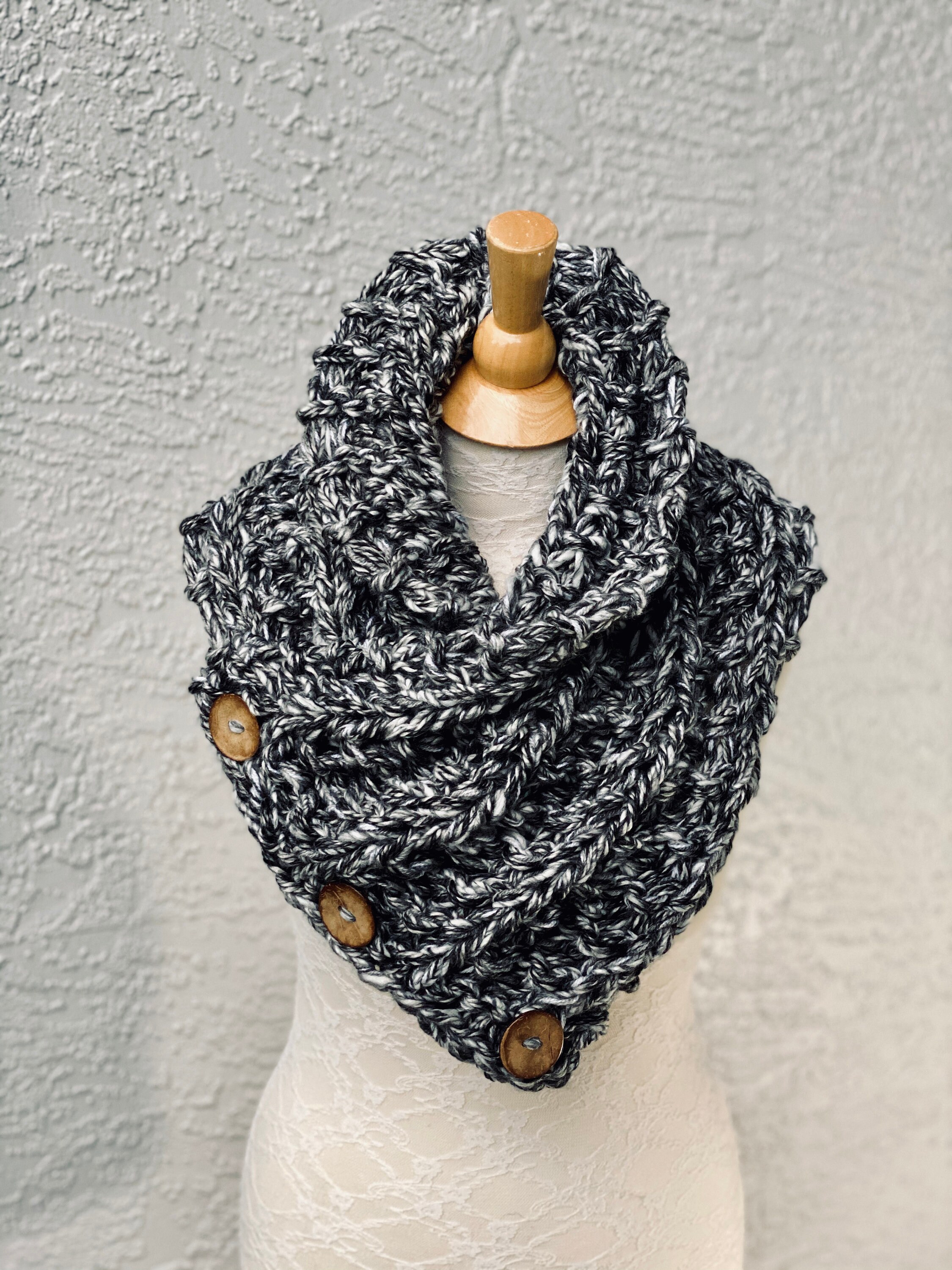 Chunky Cowl Neck Scarf, Neck Warmer, Shoulder Wrap, 3