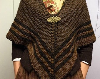 Outlander knit shawl, chunky scarf, hand knitted shoulder wrap, neck warmer, Outlander costume, clothing, gift for mother, girlfriend