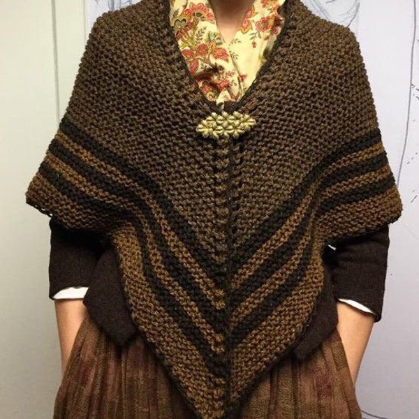 Outlander knit shawl, chunky scarf, hand knitted shoulder wrap, neck warmer, Outlander costume, clothing, gift for mother, girlfriend