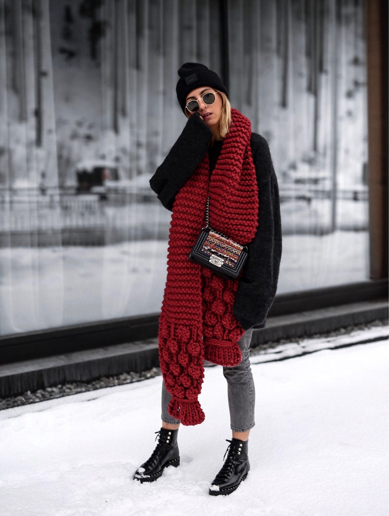 Oversized Scarf in Pepper Cloud 1351406