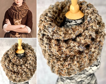 Outlander möbiushalsduk, halsduk för kvinnor, handstickad Outlander-present, tjock halsduk, rund halsduk med en twist, anpassade färger, SÄNDAS IDAG