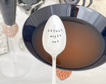 Halloween cocktail spoons, Ghouls Night Out, Here For The Boos, Pick Your Poison, Sheet Faced, More Boos Please
