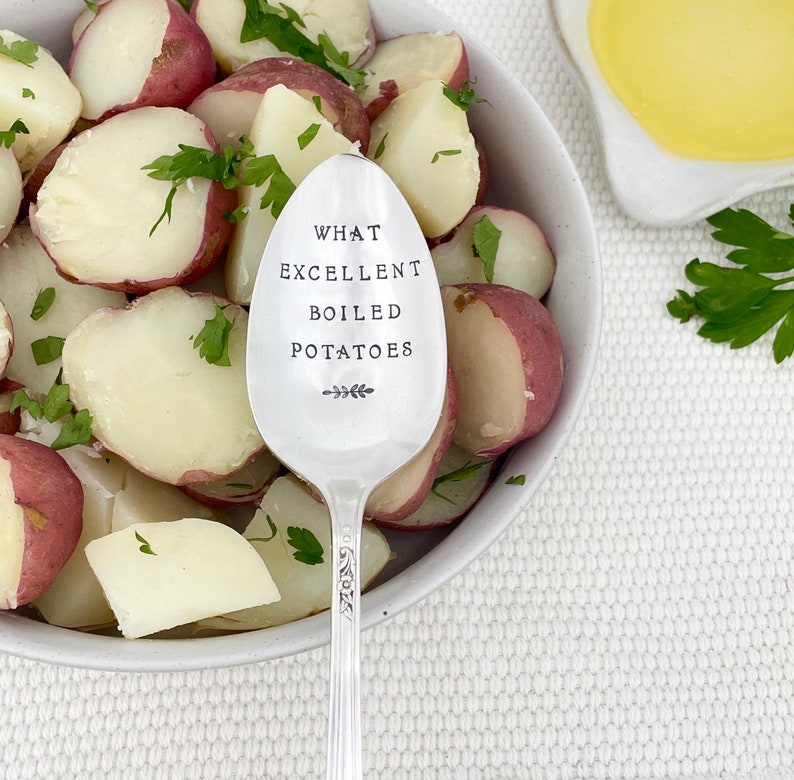 Jane Austen serving spoons, What Excellent Boiled Potatoes, Janeite gift, bookish gift, image 2