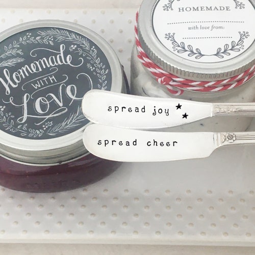 Vintage Silver Butter Knives Spread Joy & Spread Cheer Hand Etsy