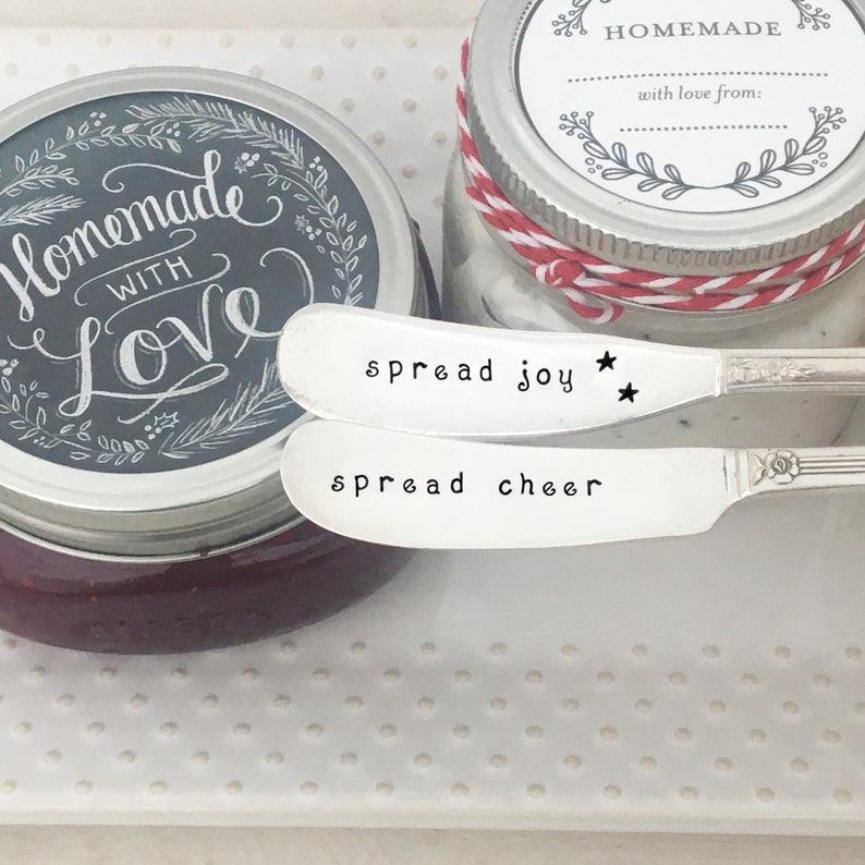 Vintage Silver Butter Knives Spread Joy & Spread Cheer Hand Etsy