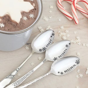 Personalized cocoa spoons - hot chocolate bar, family gift, stocking stuffer