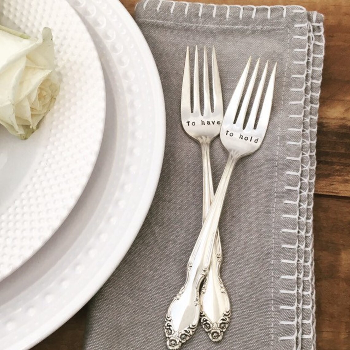 Vintage Wedding Forks to Have and to Hold Cake Forks Hand Etsy