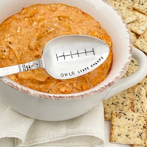 Football Spoon, Big Game, Tailgate, Hostess Gift, superbowl party, hand stamped vintage spoon
