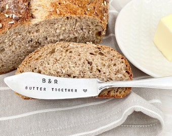 hand stamped butter knife / spreader - personalized, better together, butter together,  wedding gift, anniversary gift, valentine