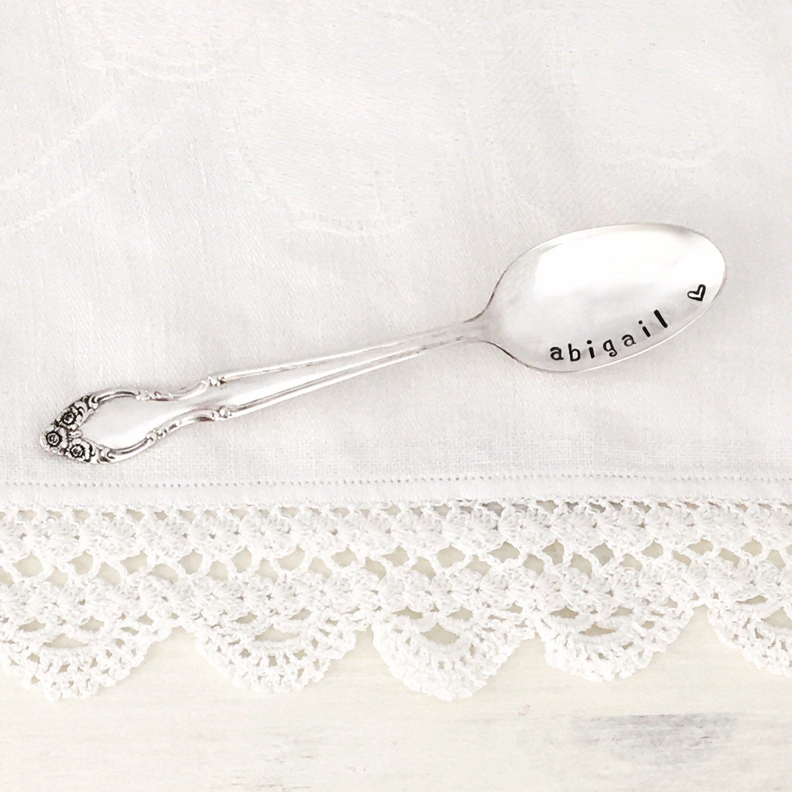 Antique silver baby spoon personalized baby gift newborn Etsy