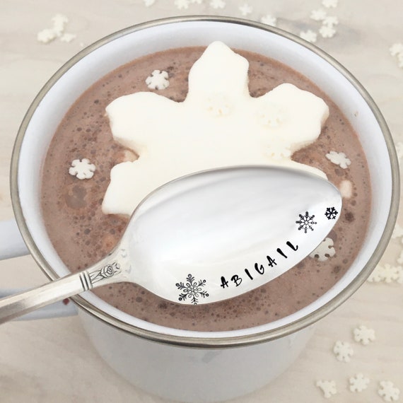 Personalized cocoa spoons - hot chocolate bar, family gift, stocking stuffer